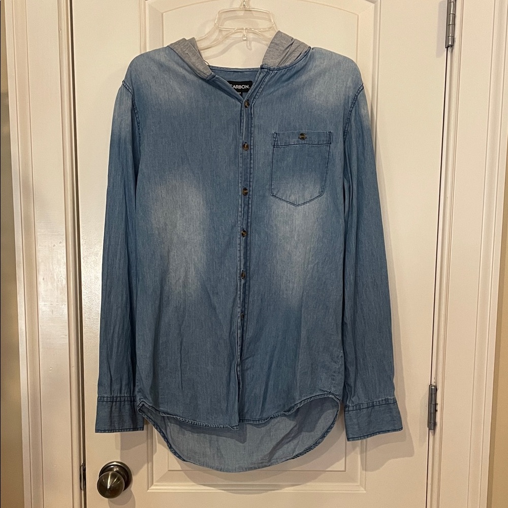 Carbon Light Blue Casual Button Down Shirt